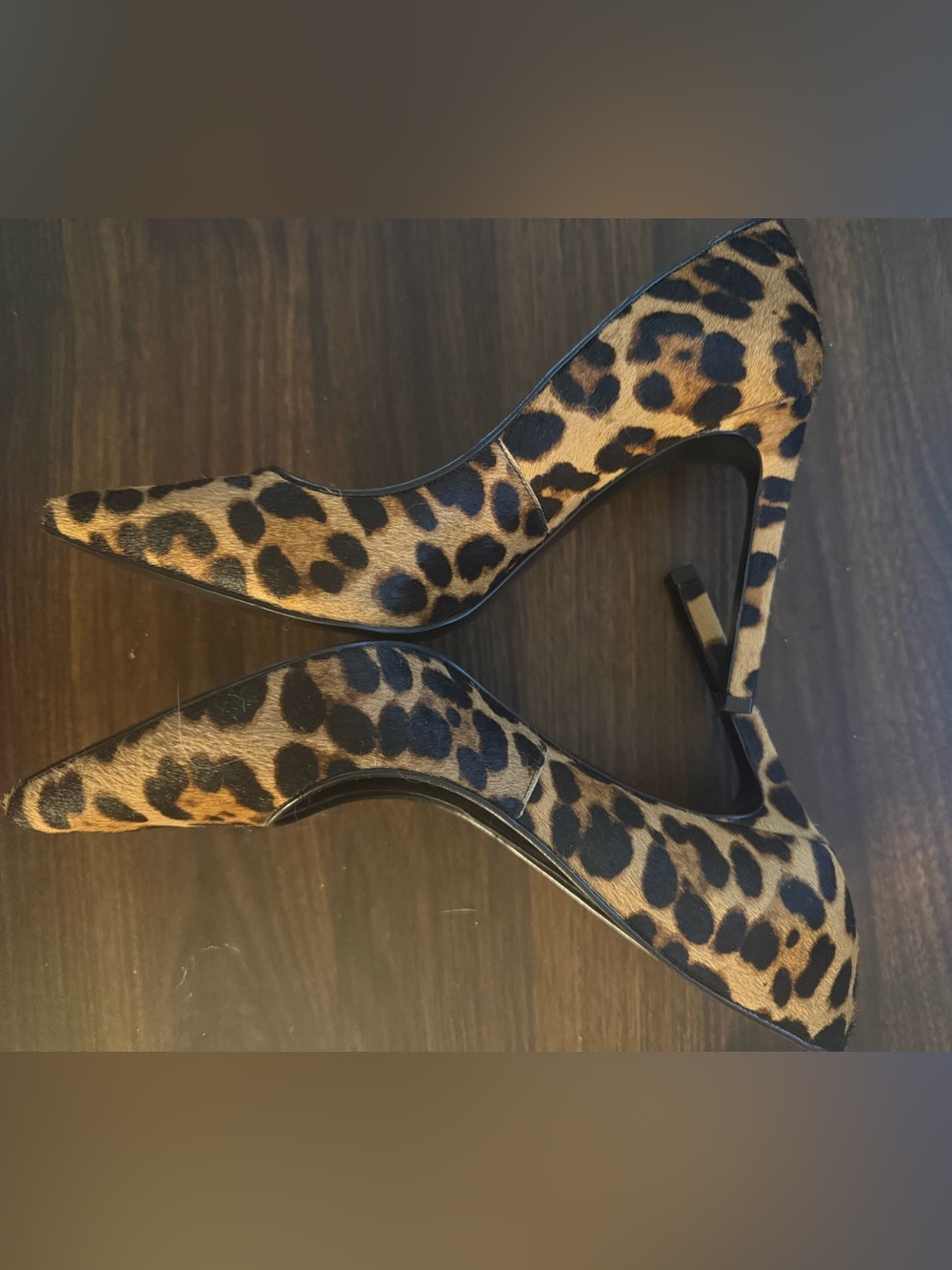 Nine West Leopard Print Pointed Toe Pumps in Tan and Black